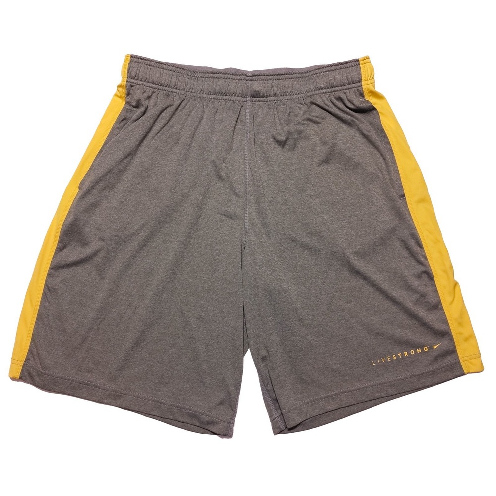 NIKE Livestrong Athletic Shorts 450833‎ Gray Yellow Men's XL